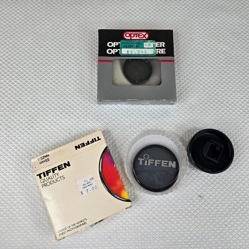 Vintage Tiffen 55mm Haze 1 Filter Optex 52mm UV PL Filter Lot Photography